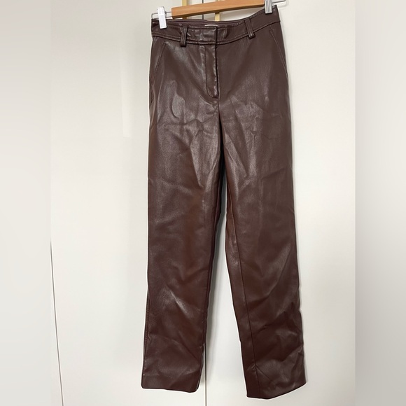 Aritzia Babaton Command mid-rise, straight-leg vegan leather pants - Picture 2 of 5